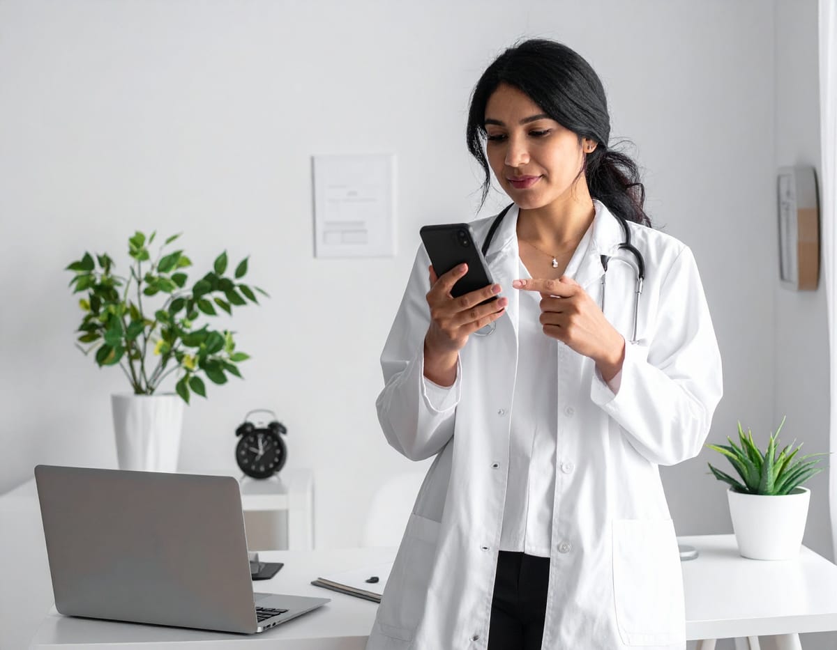 Doctor checking their agenda